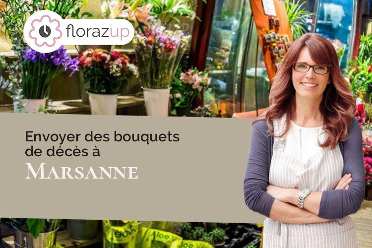 coeur de fleurs pour un enterrement à Marsanne (Drôme/26740)