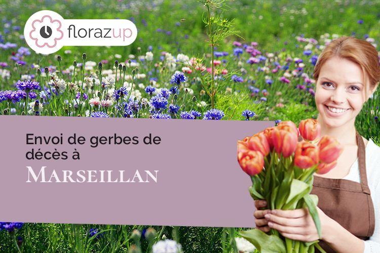 couronnes florales pour des funérailles à Marseillan (Hérault/34340)