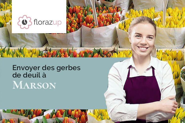 coeurs de fleurs pour un décès à Marson (Marne/51240)