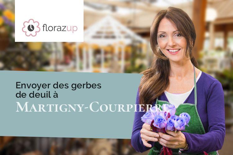 couronnes de fleurs pour un deuil à Martigny-Courpierre (Aisne/02860)