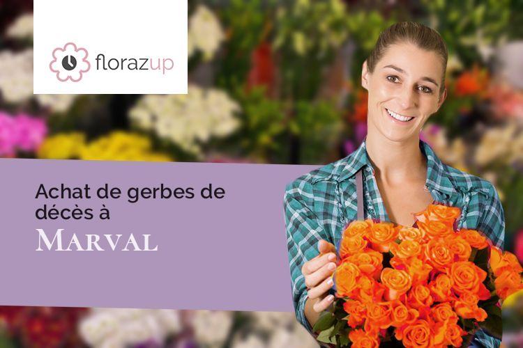 compositions de fleurs pour des funérailles à Marval (Haute-Vienne/87440)