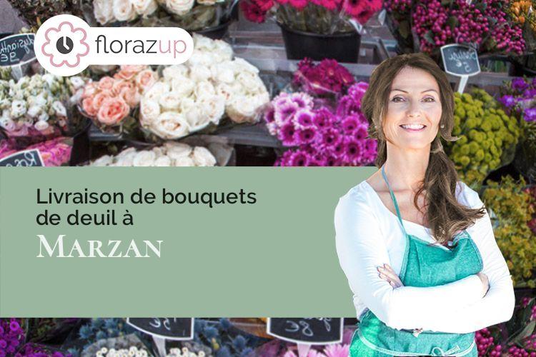 couronnes florales pour un deuil à Marzan (Morbihan/56130)