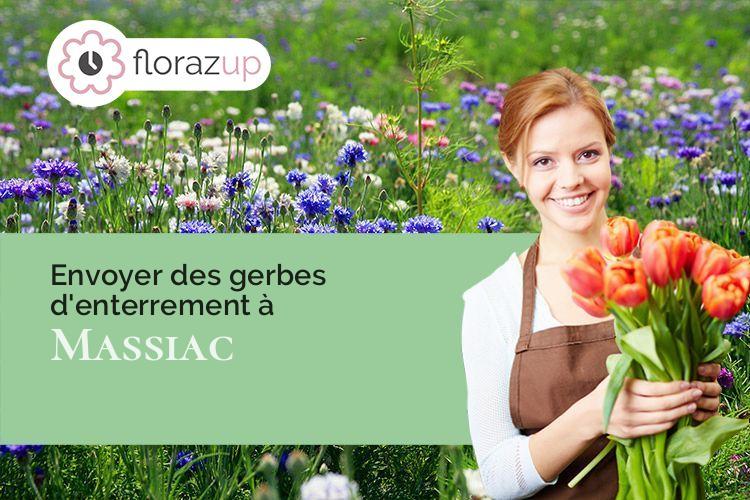 couronnes de fleurs pour un enterrement à Massiac (Cantal/15500)