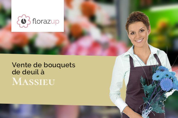 couronnes florales pour un deuil à Massieu (Isère/38620)