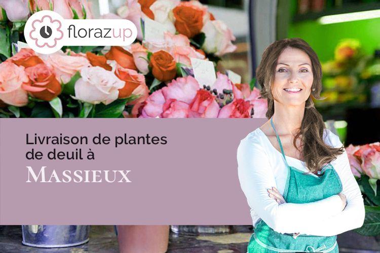 coeur de fleurs pour un décès à Massieux (Ain/01600)