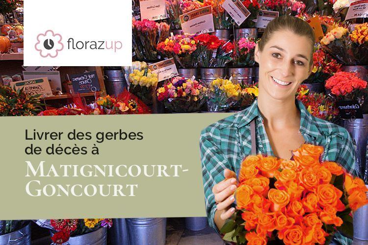 couronnes florales pour des funérailles à Matignicourt-Goncourt (Marne/51300)