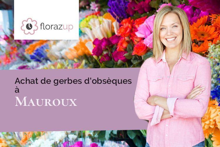 croix de fleurs pour un décès à Mauroux (Gers/32380)