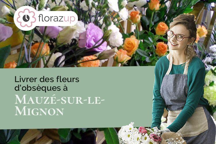 coeur de fleurs pour des funérailles à Mauzé-sur-le-Mignon (Deux-Sèvres/79210)