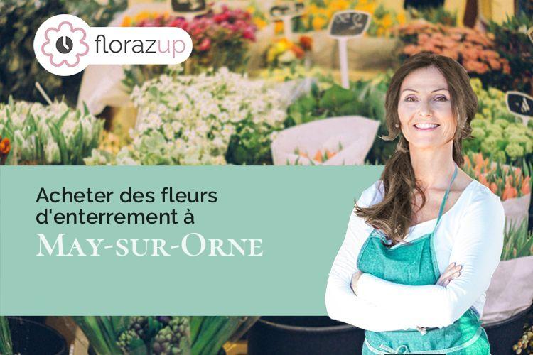 créations de fleurs pour un enterrement à May-sur-Orne (Calvados/14320)