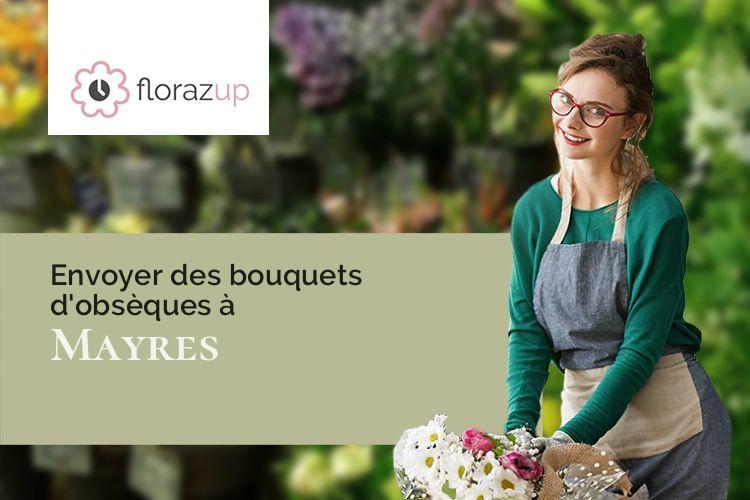 couronnes de fleurs pour des funérailles à Mayres (Ardèche/07330)