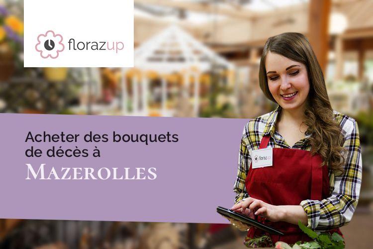 fleurs deuil pour des funérailles à Mazerolles (Vienne/86320)