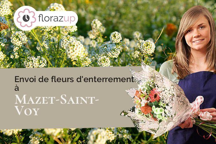 couronnes de fleurs pour des funérailles à Mazet-Saint-Voy (Haute-Loire/43520)
