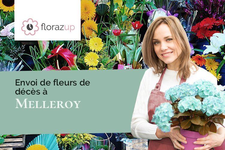 compositions de fleurs pour des funérailles à Melleroy (Loiret/45220)