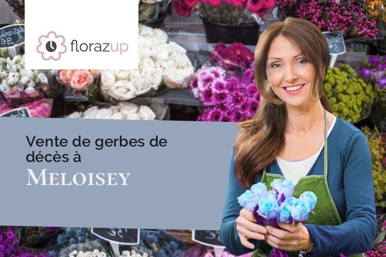 couronnes de fleurs pour un enterrement à Meloisey (Côte-d'Or/21190)