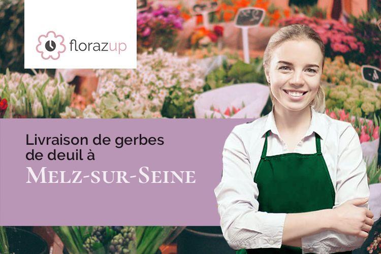 couronnes de fleurs pour des obsèques à Melz-sur-Seine (Seine-et-Marne/77171)