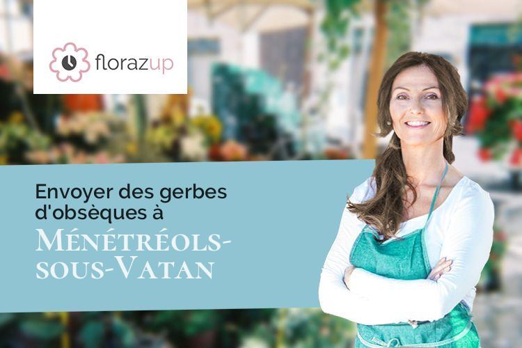 couronnes florales pour un deuil à Ménétréols-sous-Vatan (Indre/36150)