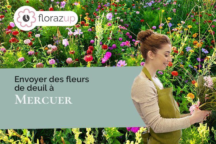 couronnes de fleurs pour un deuil à Mercuer (Ardèche/07200)