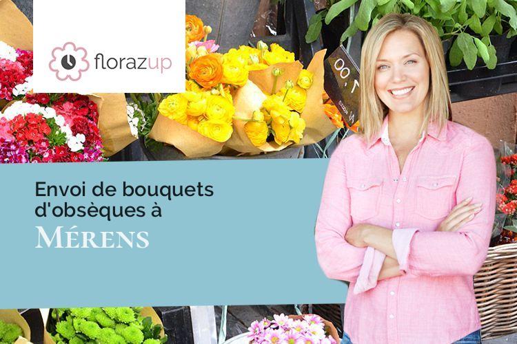 croix de fleurs pour une crémation à Mérens (Gers/32360)
