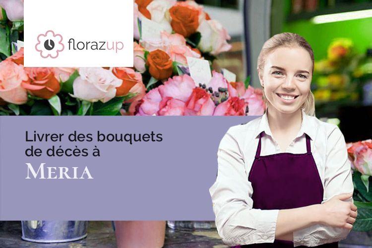 gerbes de fleurs pour des funérailles à Meria (Corse/20287)