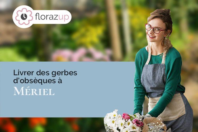 couronnes florales pour des funérailles à Mériel (Val-d'Oise/95630)