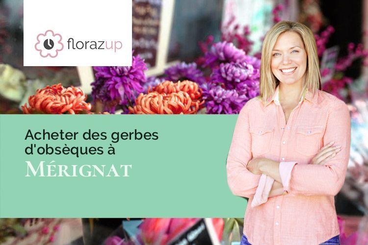 couronnes florales pour un deuil à Mérignat (Ain/01450)