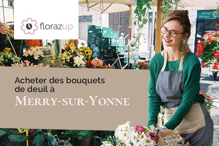 croix de fleurs pour des obsèques à Merry-sur-Yonne (Yonne/89660)