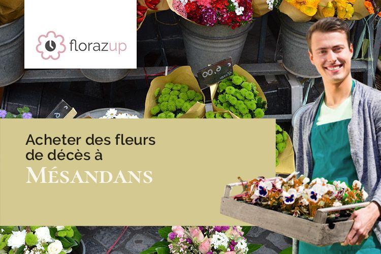 fleurs deuil pour un enterrement à Mésandans (Doubs/25680)