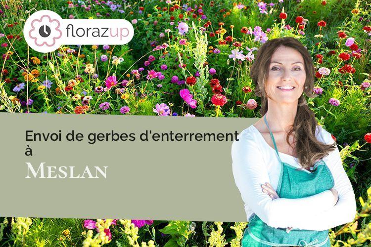 couronnes florales pour un enterrement à Meslan (Morbihan/56320)