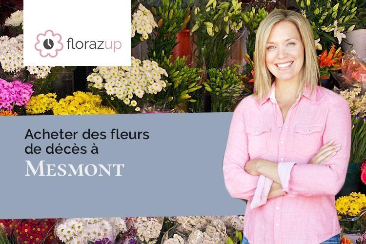 coeurs de fleurs pour un enterrement à Mesmont (Côte-d'Or/21540)