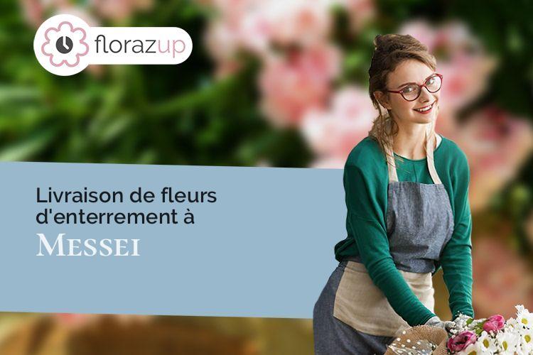 fleurs deuil pour des funérailles à Messei (Orne/61440)