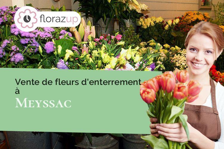 couronnes de fleurs pour des obsèques à Meyssac (Corrèze/19500)