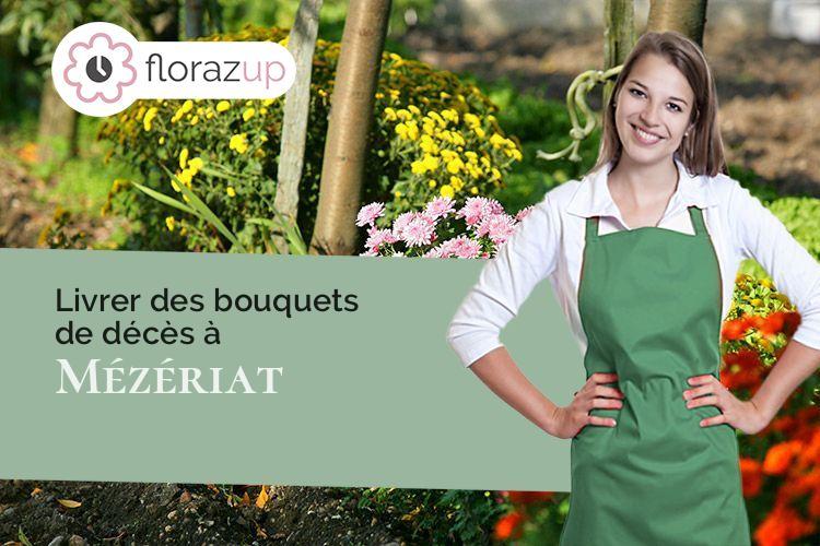 fleurs deuil pour des funérailles à Mézériat (Ain/01660)