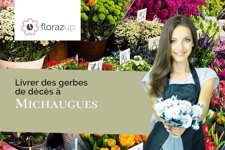 couronnes florales pour un deuil à Michaugues (Nièvre/58420)