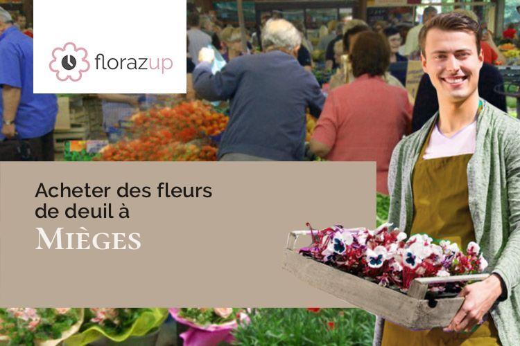 fleurs deuil pour un décès à Mièges (Jura/39250)