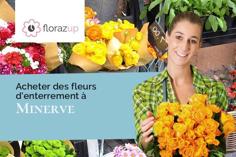 gerbes de fleurs pour des obsèques à Minerve (Hérault/34210)