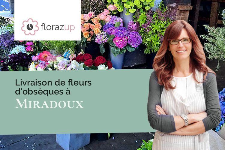 couronnes de fleurs pour des funérailles à Miradoux (Gers/32340)