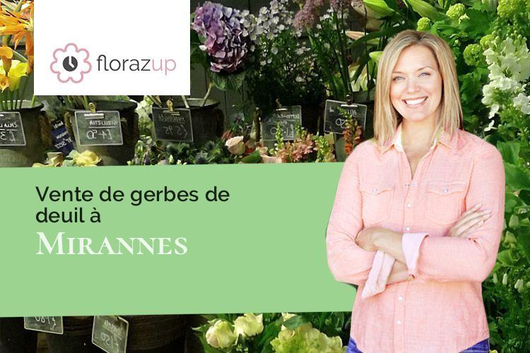 croix de fleurs pour un décès à Mirannes (Gers/32350)