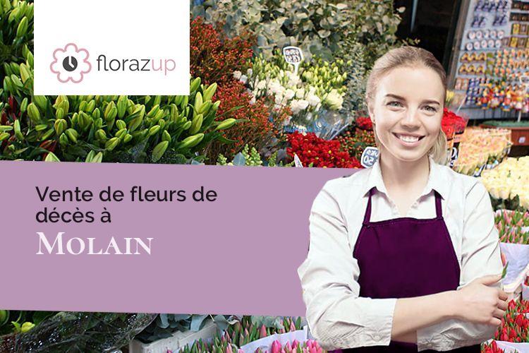 couronnes de fleurs pour un décès à Molain (Jura/39800)