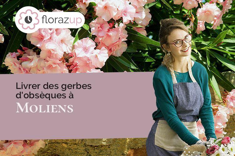 couronnes de fleurs pour une crémation à Moliens (Oise/60220)