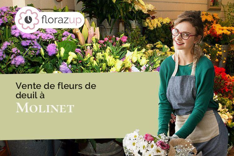 coeur de fleurs pour des funérailles à Molinet (Allier/03510)