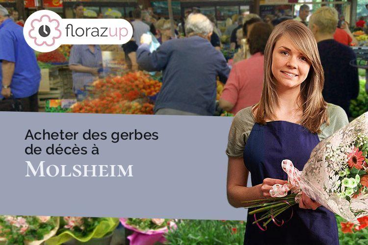 coeur de fleurs pour un enterrement à Molsheim (Bas-Rhin/67120)