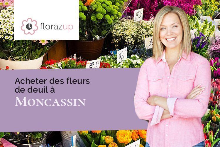 croix de fleurs pour un deuil à Moncassin (Gers/32300)