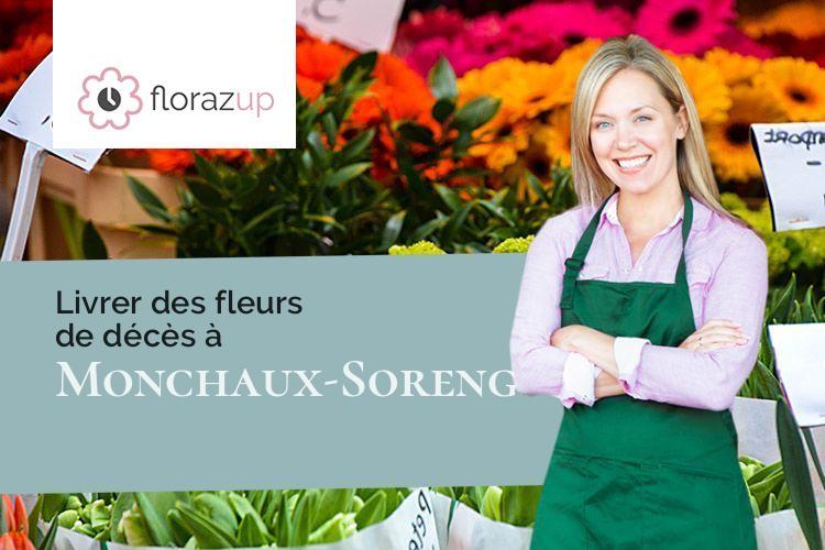 couronnes de fleurs pour des obsèques à Monchaux-Soreng (Seine-Maritime/76340)