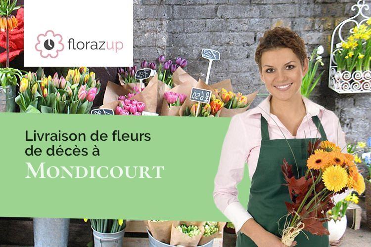 fleurs deuil pour un enterrement à Mondicourt (Pas-de-Calais/62760)