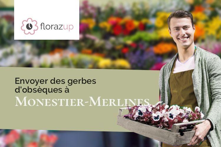 gerbes de fleurs pour un deuil à Monestier-Merlines (Corrèze/19340)