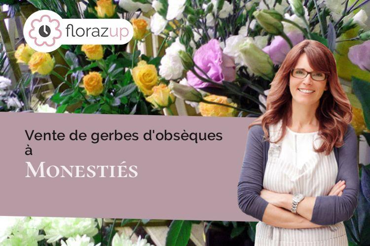 couronnes de fleurs pour des funérailles à Monestiés (Tarn/81640)
