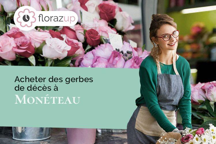 gerbes de fleurs pour des funérailles à Monéteau (Yonne/89470)