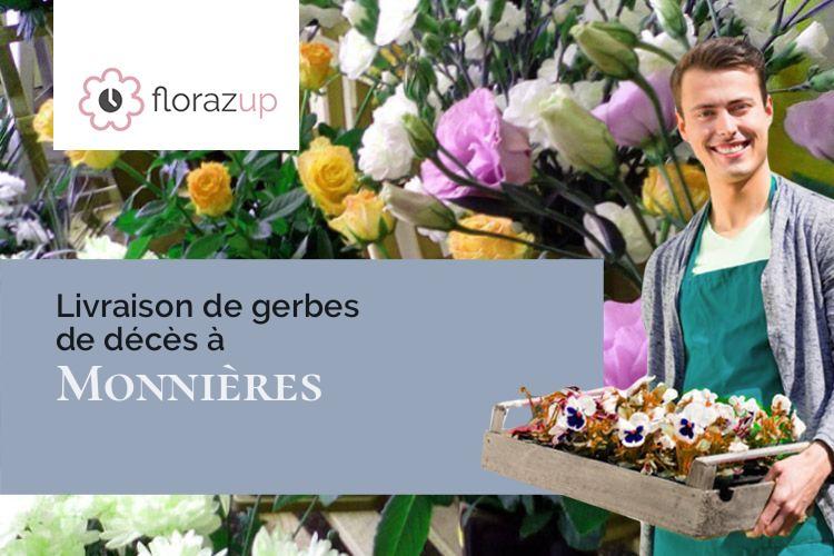 fleurs deuil pour des funérailles à Monnières (Jura/39100)
