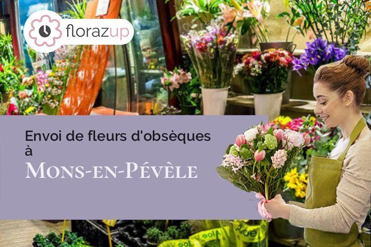 couronnes de fleurs pour un enterrement à Mons-en-Pévèle (Nord/59246)
