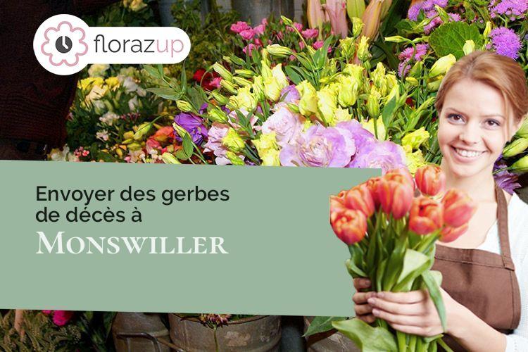 coeur de fleurs pour des funérailles à Monswiller (Bas-Rhin/67700)